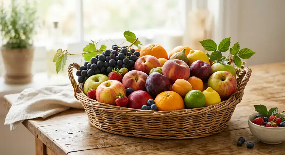 Cesto di frutta fresca biologica