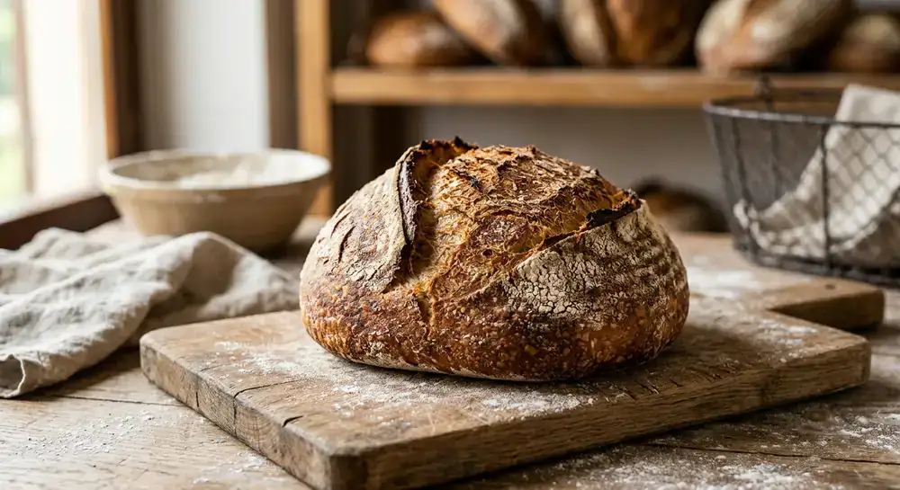 Pagnotta di pane rustico a lievitazione naturale